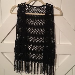 Boutique Fringe Crochet Festival Vest